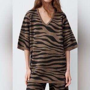 Zara leopard knit tunic
